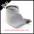 Grey White Pin Dots 100% Silk Necktie Stock Sale